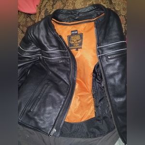 Milwaukee Leather Black Motorcycle Jacket Men’s Large  With Zip Out Liner And
